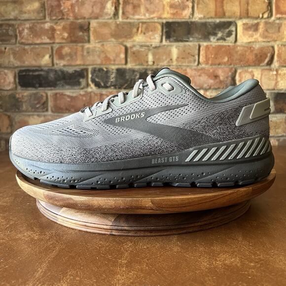 Brooks Beast GTS 24 Supportive Men's 13 2E Grey Running Walking Shoes Sneakers